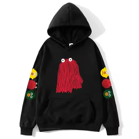 RED GUY Hoodies Cartoon Dont Hug Me Im Scared Sweatshirt for Women Winter Sudadera Top Male Streetwe
