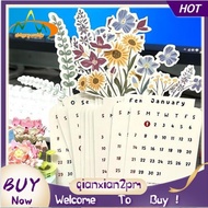 【rbkqrpesuhjy】Flower Small Desk Calendar Flower Desk Calendar Planner Vase Shaped Monthly Calendar Planner