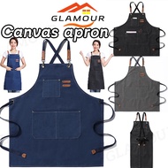 [SG] Kitchen Apron Waterproof Apron  Waterproof Men Women Thick Canvas Apron Kitchen Cooking Work Ap