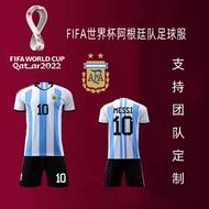 2022FIFA Katar World Cup Argentina Jersey No. 10 Messi Adult Children Football Jersey Set Customizat