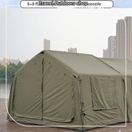 Military Green 8+8.8 ㎡ Cotton Inflatable Tent Outdoor Overnight Camping Rainproof and Windproof Outd
