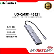 UGREEN 7-IN-1 USB-C HUB 4K60HZ 10GBPS PD100W (UG-CM511-45521)