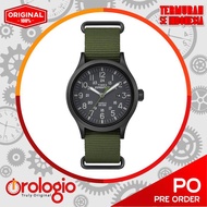 Jam tangan Timex Men's TW4B04700 Expedition Scout Leather Slip-Thru