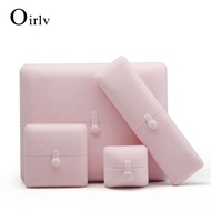 Oirlv Pink Velvet Jewelry Gift Box Ring Pendant Necklace Bangle Long Chain Display Storage Box Packa