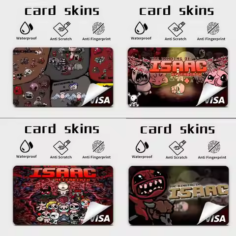 The Binding Of Isaac Card Stickers Cartoon Decorative Small Waterproof Chip 4PCS Card Sticker New An