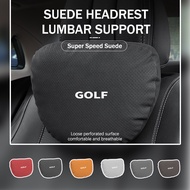 Car Dedicated Headrest Neck Pillow With Decoration Suede Memory Foam For Volkswagen Golf Jetta Passat mk4 mk5 mk6 CC B5 B6 B7 Golf