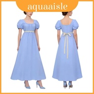 Long Regency Dress with Bubble Sleeves - Vibrant Colors for Historical Events & More