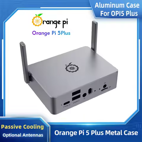 Orange Pi 5 Plus Aluminum Case Metal Shell Passive Cooling Optional Antennas for OPI 5 Plus