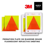 P Plate for Probation Drivers Class 2B 3 Luminous Reflective Surface Adhesive Sticker 3M Diamond Gra