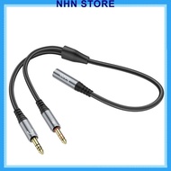 Genuine Hoco UPA21 Audio & Mic to 3.5mm Headphone Cable - Hifi Sound Export - 3.5 Audio Female to 2 