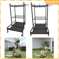 [BlesiyaedMY] Storage Holder Garage Utility Shelf Garden Tool Organizer Yard Tool Tower Rack with Ho