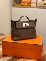 Hermes Mini 2424 大象灰銀扣