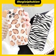 Leopard square edge iphone case for iphone 6 to 16promax - e32