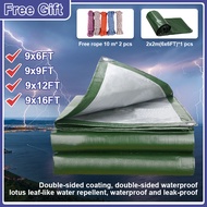 【COD】PE tarpaulin 2x3m 3x3m 3x4m 3x5m canvas waterproof kanvas khemah canvas tebal Tricycle sunshade
