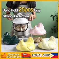 ♙✑▫Large Stainless Steel Mesh Wire Egg Storage Basket with Ceramic Farm Chicken Top and Handlesyu