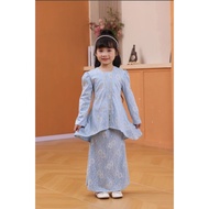 2025 Ready Stocks Budak Perempuan Set Baju Kurung Kebaya +Skirt(White/Dusty Pink/Navy Blue/Baby Blue