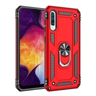 Colorful Case Samsung Galaxy A50 / A30S / A50S Shockproof Cover Finger Ring Holder Hard PC Phone Case Armor Casing