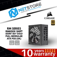 CORSAIR RM SERIES RM850X SHIFT 850W | 80+ GOLD FULL MODULAR ATX PSU (UK) ATX3.0 (PCIe5.0) POWER SUPP