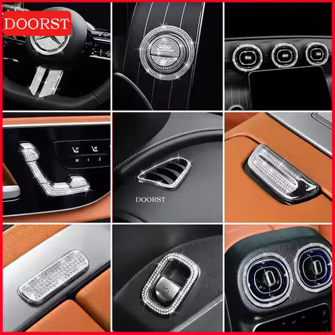 For Mercedes Benz C Class W206 C180 C200 C220 C300 Interior Modification Center Console Trim Diamond