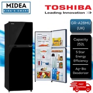 Toshiba 252L / 270L 2-Door 5 Star Inverter Refrigerator with Ice Maker GR-A28MU / GR-RT300WE-PMY Fri