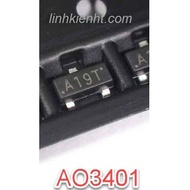 [10 CON] Mosfet Paste AO3401 SOT23-3 (A19T) 4A 30V P Channel (SMD Paste) (3401)