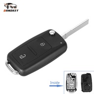 Dandkey Switchblade Key 2 Button Flip Key Replacement Case FOB Shell For Vw Key For VOLKSWAGEN Trans