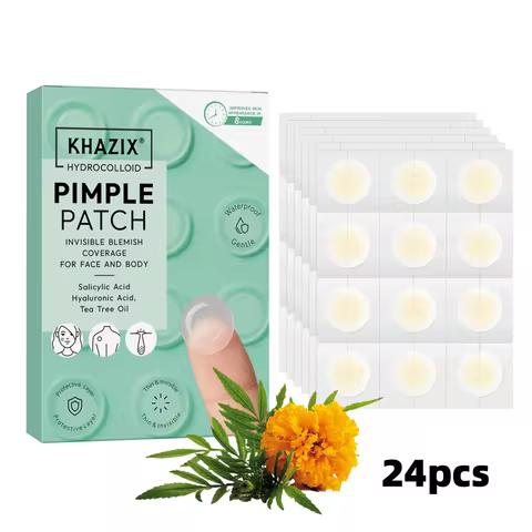 24pcs Hydrocolloid Pimple Patches with Salicylic Acid, Hyaluronic Acid & Tea Tree Oil, Invisible Wat