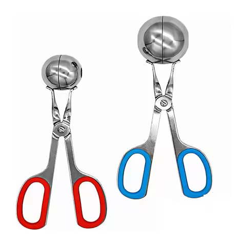 Meat Baller Tongs Set 2Pcs Stainless Steel Meatball Maker Multifunctional Baller Tongs for Meat Ice 