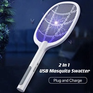 GECKO Rechargeable 2 in1 Electric Mosquito Killer Racket Mosquito Swatter with LED & Stand Raket Mem