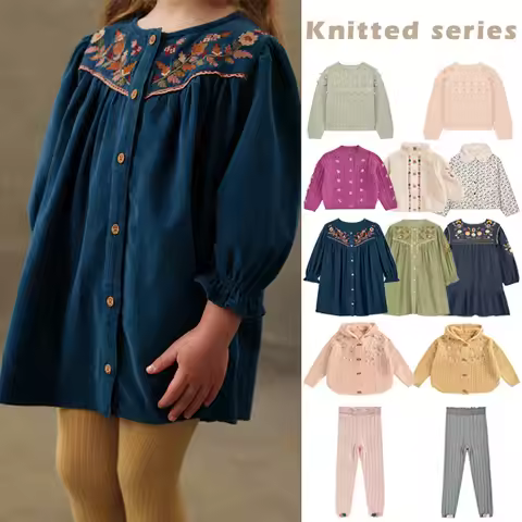 PER-SALE 2025 Autumn Winter LM Boys Girls Cute Skirts Print Boys Pants Girls Dress Sets Flower Girl