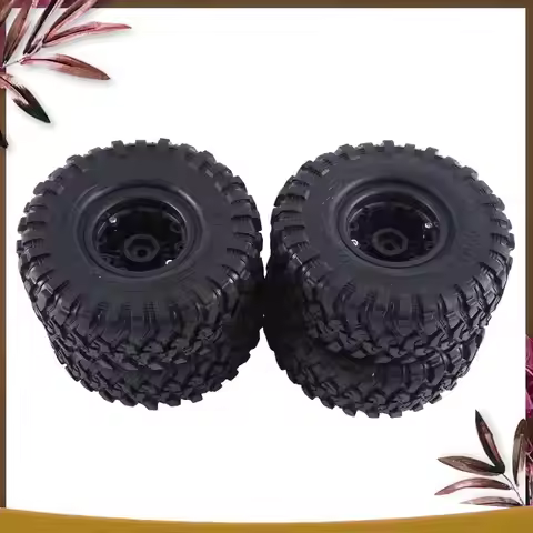 Premium 4Pcs 120Mm Metal 1.9Inch Beadlock Wheel Rim Rubber Tire Set For 1/10 RC Crawler Car Traxxas 