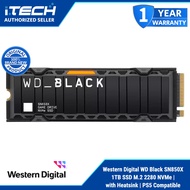 Western Digital WD Black SN850X 1TB NVMe SSD Solid State Drive w/ Heatsink | PS5 Compatible