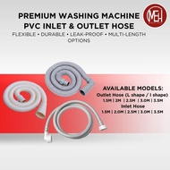 PVC INLET HOSE AND OUTLET HOSE FLEXIBLE WATER SUPPLY DRAIN HOSE FOR WASHING MACHINE 1.5M 2M 2.5M 3M 