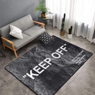 Keep Off Area Rug Black Gray Rug Modern 3D Printing Carpet Large Popular Anti- Slip Floor Mats for L
