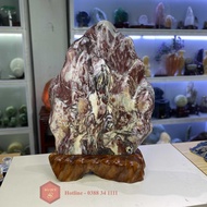 Đá Phong Thuỷ Tự Nhiên Đá Mable Vân Nâu Đỏ Thổ Cẩm 43kg-76cm