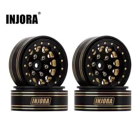 INJORA 68g 1.3" Brass Beadlock Wheel Rims for 1/24 1/18 RC Crawler Car (W1301)
