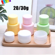 CHAAKIG 2pcs Face Cream Jar, Refillable Colorful Makeup Jar, Round Bottom Plastic 20g 30g Travel Bot