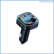 WU Car Bluetooth-compatible 5 0 FM Transmitter Car MP3 Player USB C Fast Charger