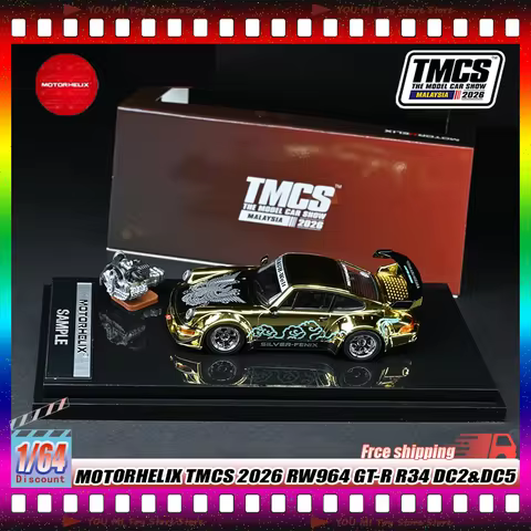 1:64 Motorhelix Tmcs 2026 Rwb 964 Gt-R (R34) Nismo Dc2&Dc5 Alloy Diecasting Model Collectible For En