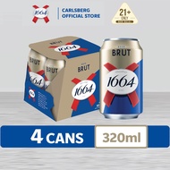 1664 Brut Can Premium Lager Beer 4.5% Alcohol (320ml x 4)