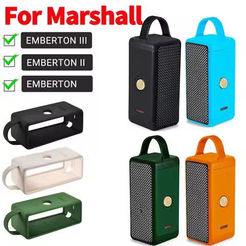 Silicone Anti-fall Speaker Case with Handle Foldable Protective Cover Dust-proof for Marshall / Embe