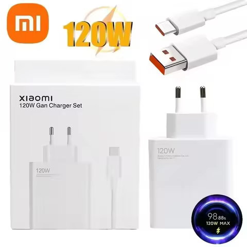 Xiaomi 120W Ultra Fast Charger QC 5.0 EU Plug 6A Type C Cable 67W 55W 33W Rapid Charging Adapter For