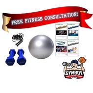 GYMBOY Gymball Jump Rope 2pc 2lbs Dumbbells FREE 4 WORKOUT MANUALS COMBO SET DUMBELL