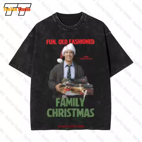Clark Griswold Fun Old Fashioned Christmas Vacation Vintage Oversized T-Shirt R4JU