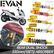 EVAN.ph Thailand Gold Rear Dual Shock 330mm(1Set)With Gas Tank For Nmax155/Aerox/PCX/ADV/Nouvo/Airblade