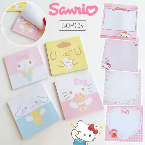 Sanrio Hello Kitty Kuromi Melody Purin Sticker Cute Anime Sticky Notes Notepad Memo Pads Office Scho
