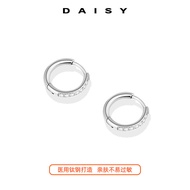 Hoa Tai Kim Loại Titan Cho Phụ Nữ Đính Kim Cương Hình Tròn Đơn Giản Thời Trang Trang Sức Tai Daisy D