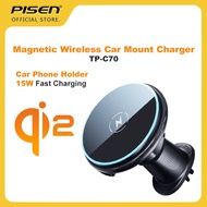 【รองรับ IP 16】Pisen (TP-C70) Qi2 Magnetic Wireless Car Mount Charger ที่วางโทรศัพท์ในรถยนต์ 15W Fast