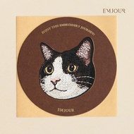 EMJOUR Embroidered Sticker Card-Benz Cat | Meeks Pet Souvenir Gift Zoo Card Bag Decoration Phone Cas