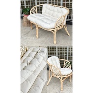 1+1+2 Rattan furniture set sofa cushion indoor outdoor porch living room lounge studio table chair s